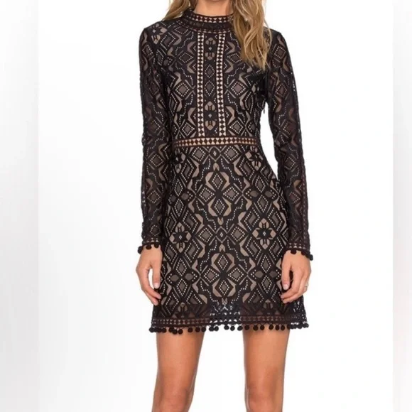 For Love of Lemons EUC black lace dress size XS - Picture 5 of 6